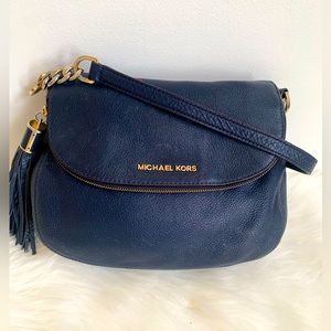 Michael Kors Navy Blue Leather Crossbody Bag